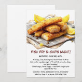 Invitation à la Fête de Poisson Frit & Chips – Inv (Devant / Derrière)