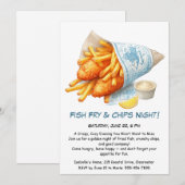Invitation à la Fête de Poisson Frit & Chips – Inv (Devant / Derrière)