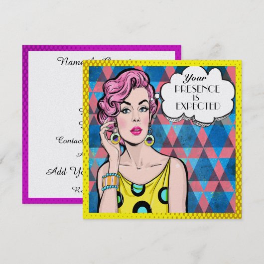 Invitation à la fête de Pop Art (Devant / Derrière)