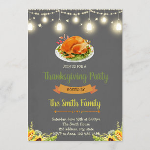 Invitation à la fête de potluck Friendsgiving