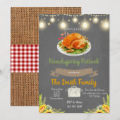 Invitation à la fête de potluck Friendsgiving (Devant / Derrière)