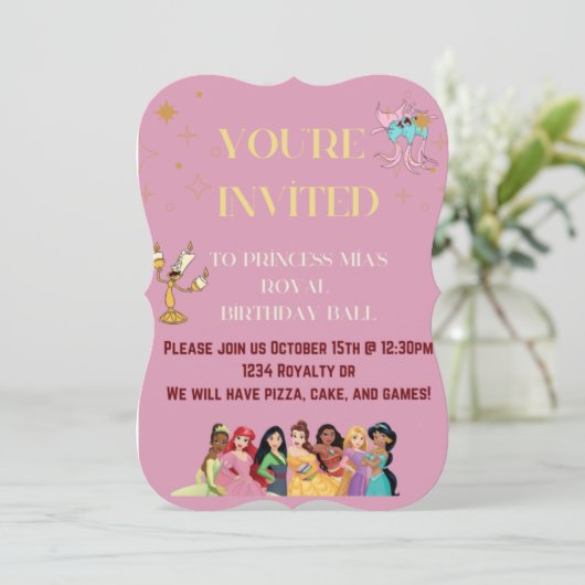 Invitation à la fête de princesse (Debout devant)