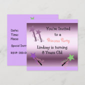Invitation à la fête de princesse (Devant / Derrière)