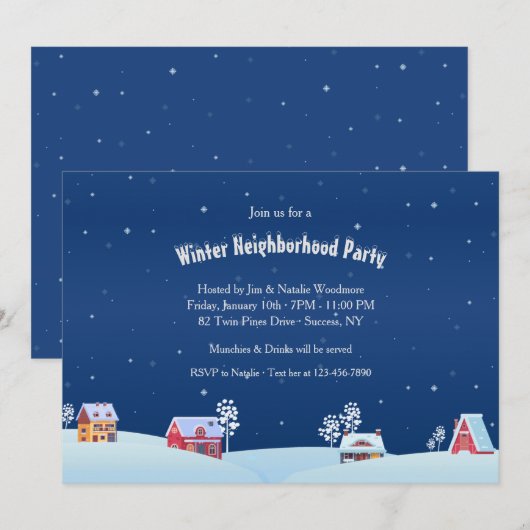 Invitation à la fête de quartier d'hiver (Devant / Derrière)