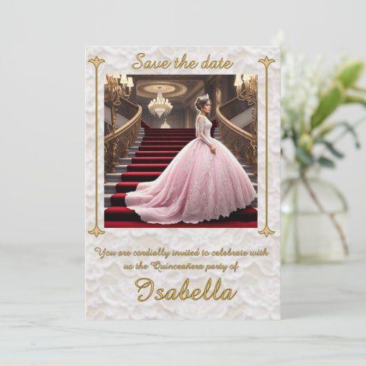 " INVITATION À LA FÊTE DE QUINCEANS " (Debout devant)