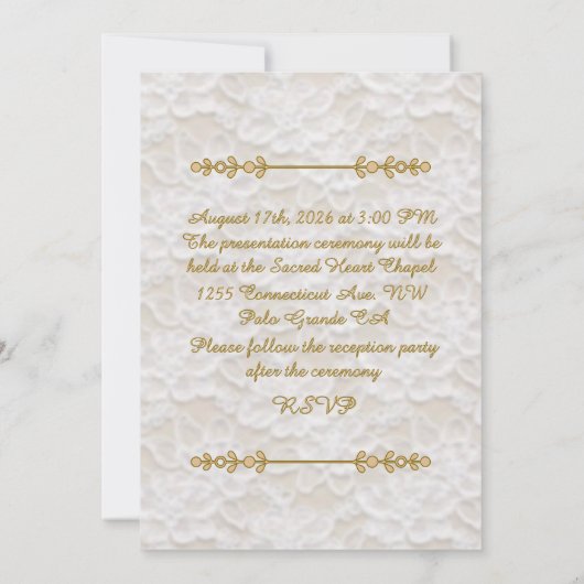 " INVITATION À LA FÊTE DE QUINCEANS " (Dos)