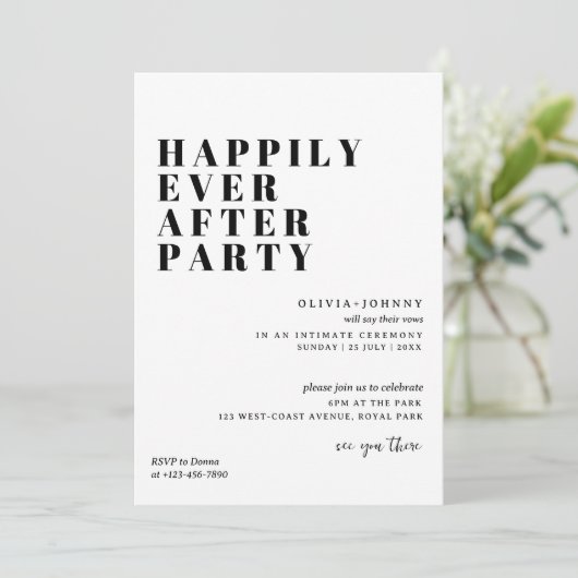 Invitation à la fête de réception, Happily Ever Af (Debout devant)