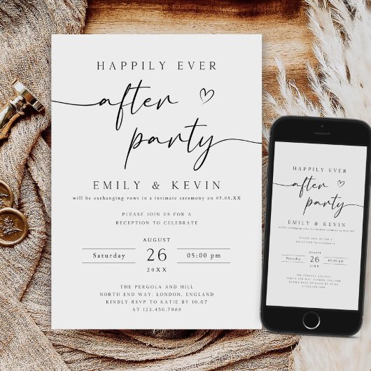 Invitation à la fête de réception Pour toujours Pa