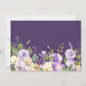 invitation à la fête de réchauffage fleuri violet (Dos)