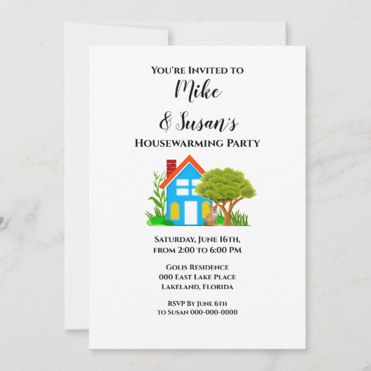 Invitation à la fête de réchauffement de la maison (Devant)