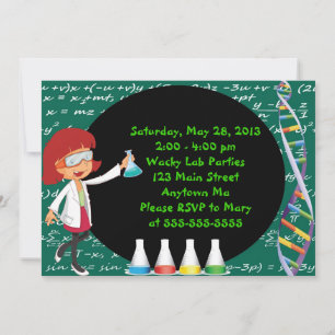 Invitation à la Fête de Redhead Girl Mad Scientist