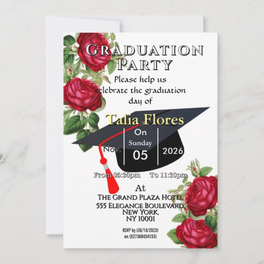 Invitation à la fête de remise des diplômes (Devant)