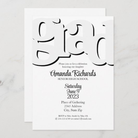 Invitation à la fête de remise des diplômes AMUSAN (Devant / Derrière)