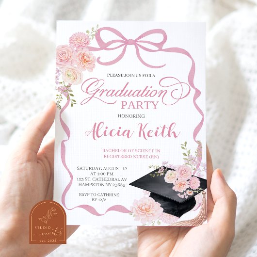 Invitation à la fête de remise des diplômes Blush