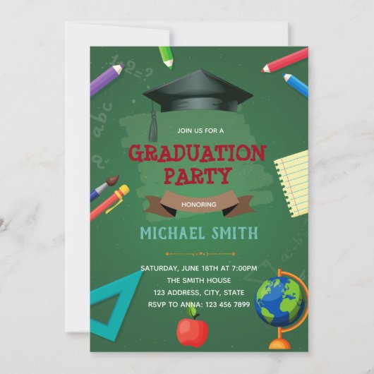 Invitation à la fête de remise des diplômes de mat (Devant)