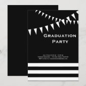 Invitation à la fête de remise des diplômes noir e (Devant / Derrière)