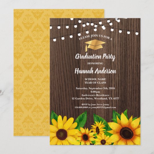 Invitation à la fête de remise des diplômes. Tourn (Devant / Derrière)