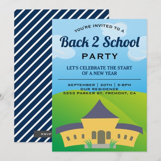 Invitation à la fête de rentrée des classes (Devant / Derrière)