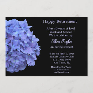 Invitation à la fête de retraite Blue Hydrangea
