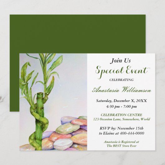 INVITATION À LA FÊTE DE RETRAITE BONNE CHANCE (Devant / Derrière)