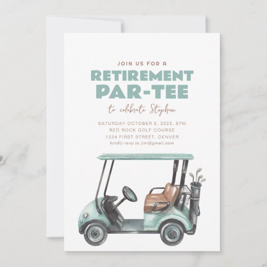 Invitation à la fête de retraite de golf Par-Tee (Devant)