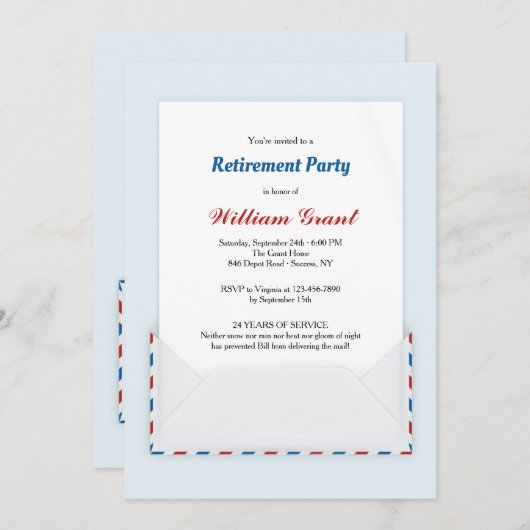 Invitation à la fête de retraite de la poste améri (Devant / Derrière)