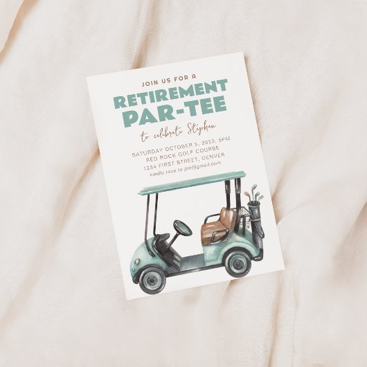 Invitation à la fête de retraite de Par-Tee Golf