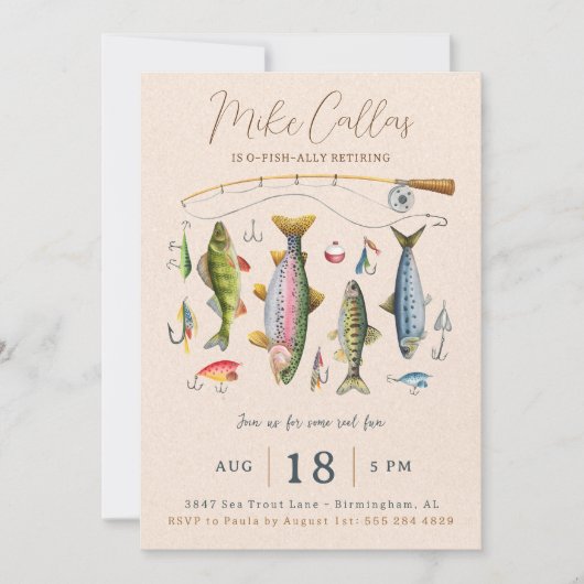 Invitation à la fête de retraite de pêche (Devant)