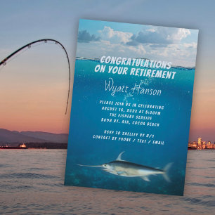 Invitation à la fête de retraite de pêche Espadon