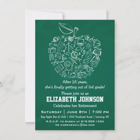 Invitation à la fête de retraite des enseignants A (Devant)