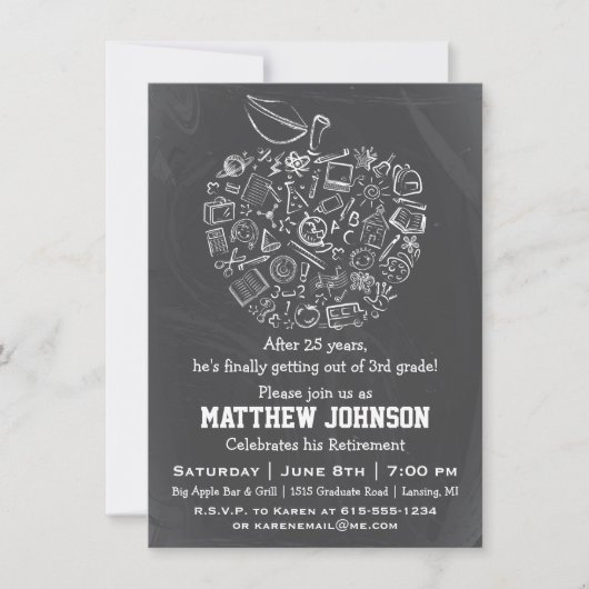 Invitation à la fête de retraite des enseignants A (Devant)