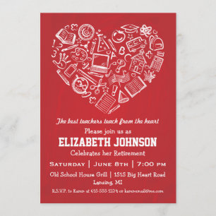 Invitation à la fête de retraite du cœur des ensei