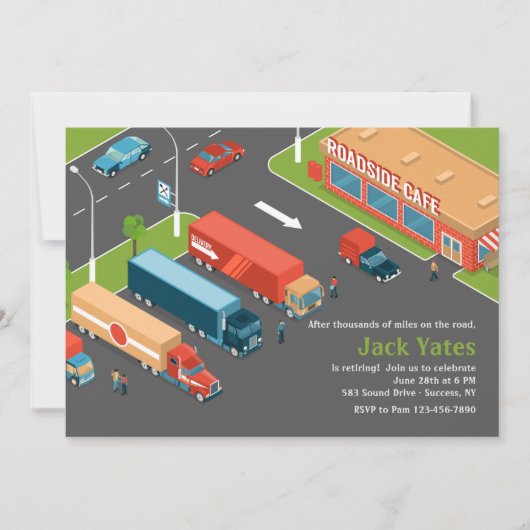 Invitation à la fête de retraite d'un chauffeur de (Devant)