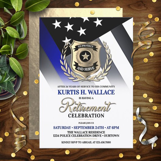 Invitation à la fête de retraite d'un policier