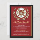 Invitation à la fête de retraite d'un pompier (Devant)