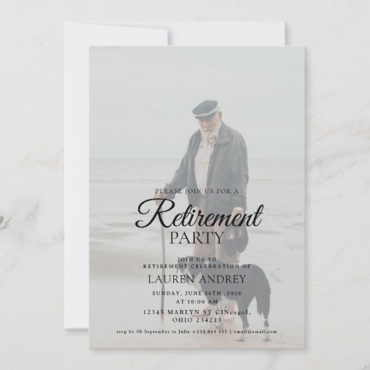 Invitation à la fête de retraite en photo (Devant)