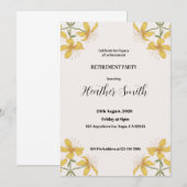 Invitation à la fête de retraite Fleur dessinée à (Devant / Derrière)