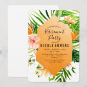 Invitation à la fête de retraite Florale Tropicale (Devant / Derrière)