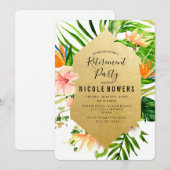 Invitation à la fête de retraite Florale Tropicale (Devant / Derrière)
