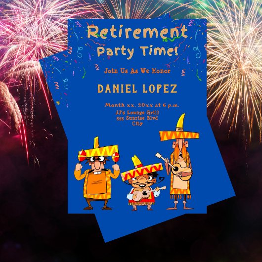 Invitation à la fête de retraite Fun Fiesta