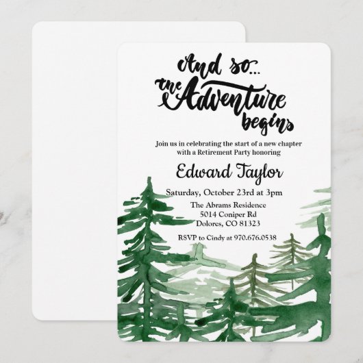 Invitation à la fête de retraite L'Aventure Commen (Devant / Derrière)