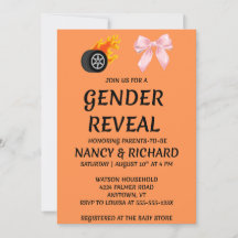 Invitation à la fête de révélation du sexe Bébé Fi