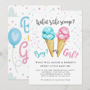 Invitation à la fête de révélation du sexe de bébé