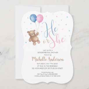 Invitation à la fête de révélation du sexe du bébé