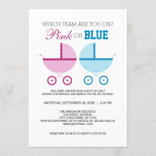 Invitation à la fête de révélation du sexe Rose ou