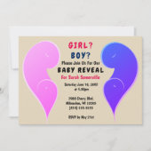 Invitation à la fête de révélation pour bébé ou ga (Devant)
