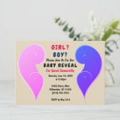 Invitation à la fête de révélation pour bébé ou ga (Debout devant)