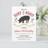 Invitation à la fête de rôti de porc et de toast (Debout devant)