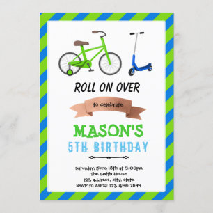 Invitation à la fête de roue de vélo et de scooter