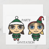 Invitation à la fête de Santas Little Helpers (Devant / Derrière)